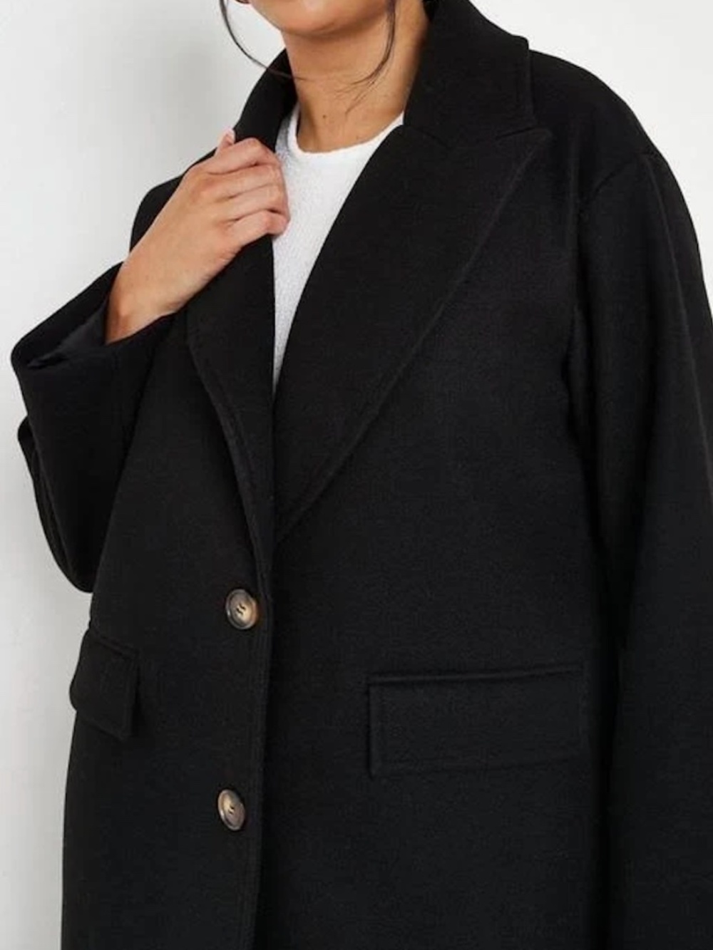 Misguided Black side split formal midaxi coat